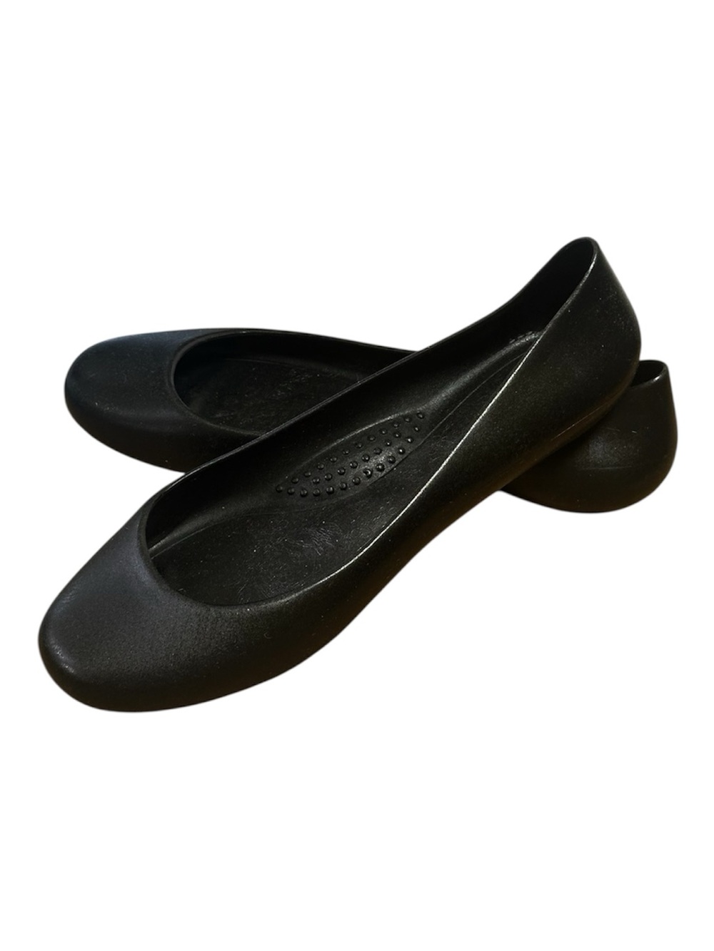 Crocs Black Rubber Flats Size 9 new ballet round toe